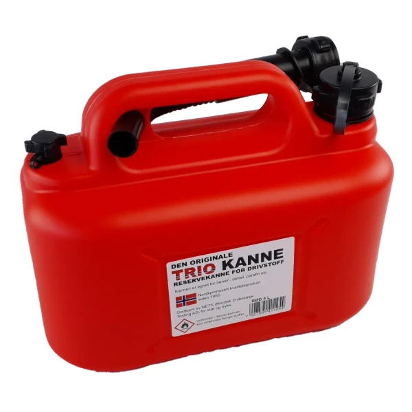 Bensinkanne Trio 5ltr. Plast Rød