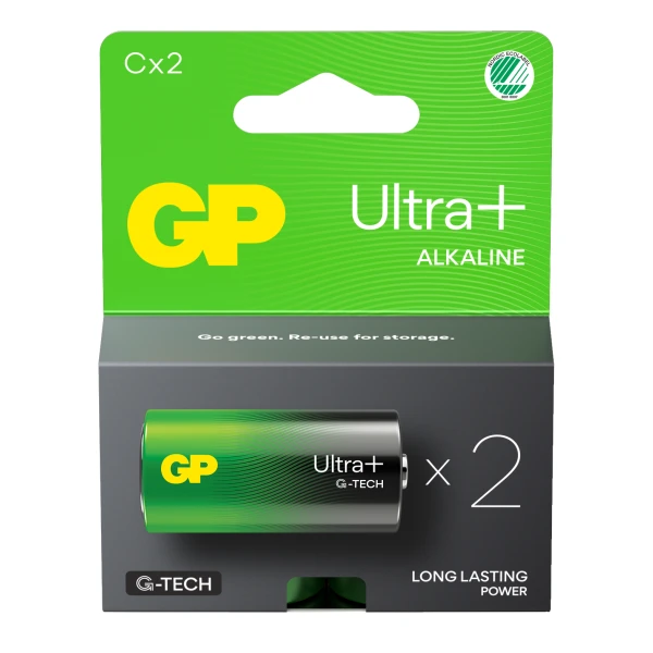 GP Ultra+ Alkalisk batteri 1,5v C 2pk - LR14